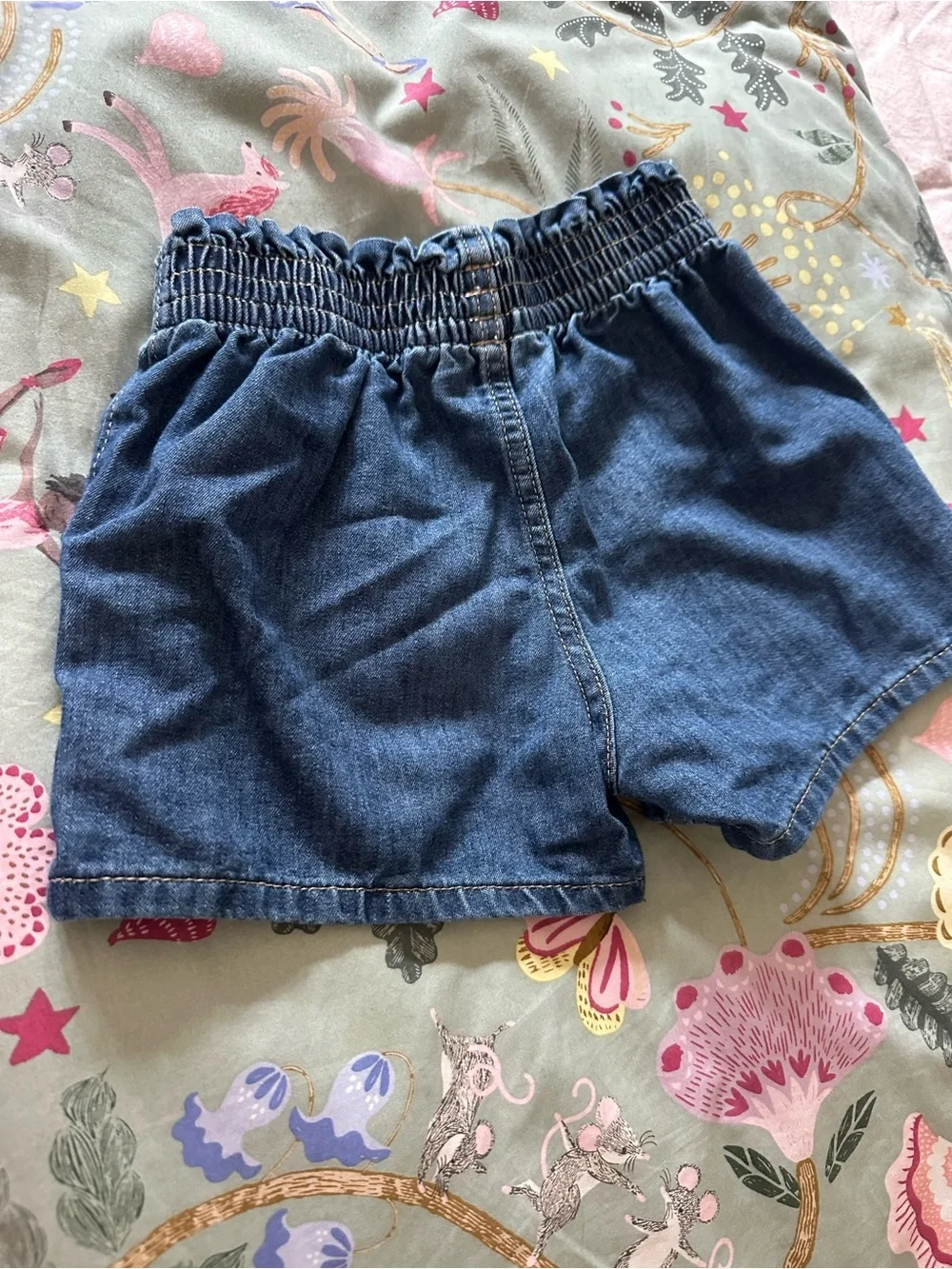 H&M 5T Dark Blue Denim Elastic-Waist Shorts